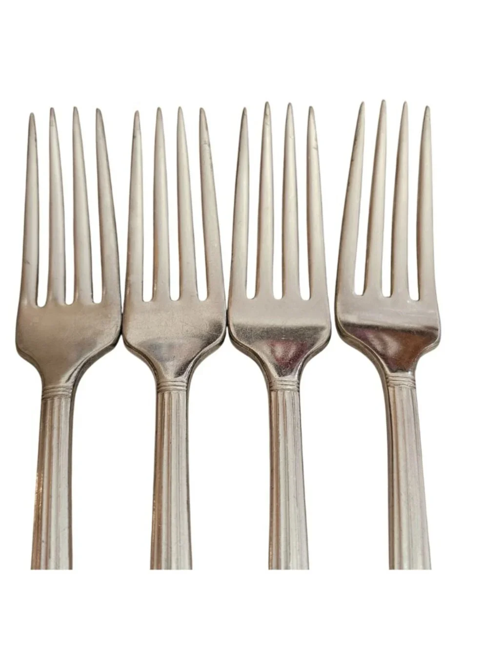 4 Oneida Coronation Forks Silverplate 7.5